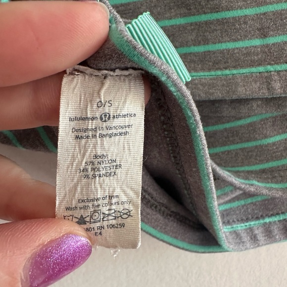 Lululemon Athletica Parallel Stripe Menthol Heathered Slate Vinyasa Scarf Rulu - Picture 11 of 12